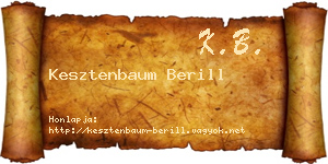 Kesztenbaum Berill névjegykártya